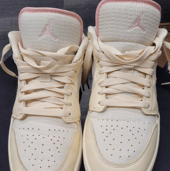 Jordan Shoes - Jordan Cream and Pink Women's Sneakers